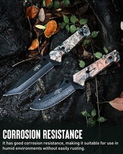 2 Piece Fixed Blade Hunting Knife Set Full Tang Handle Sheath Included Camping.. picture