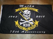 USN VF-103 Jolly Rogers 75th Anniversary 3x5 ft Single-Sided Flag Banner Mutha picture