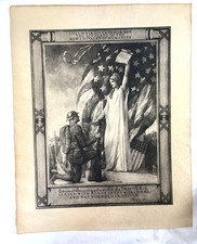 Original 1919 WWI Wounded In Action Certificate Framed Columbia Gives to Her Son picture