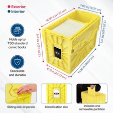 1 BCW Yellow Short Comic Book Bin - Heavy Duty Acid Free Plastic Stackable Box picture