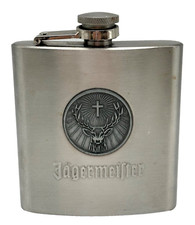 Jägermeister Elk Cross Stainless Steel Liquor Flask, Unique Barware, Screw Top picture