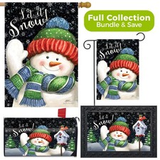 Briarwood Lane Snow Time Snowman Winter Design Collection 30x18 picture