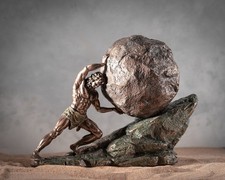 Sisyphus Eternal Boulder Greek Mythology Bronze Decorative Statue picture