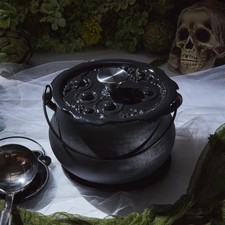 Smith and Clark 4 Quart Cast Iron Cauldron Pot Black 'Bubbling' Lid NEW picture