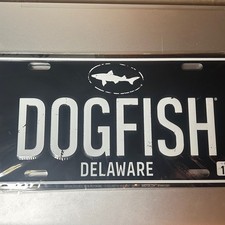 DogFish Head  Brewing Co. License Plate Tacker Ad Beer Tin Sign NEW Alcohol 6x12 picture