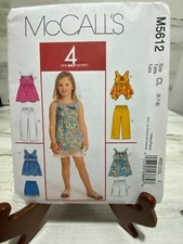 McCall's Girls Summer Top Shorts Capris Pattern M5612 Sizes 7 8 10 UNCUT picture