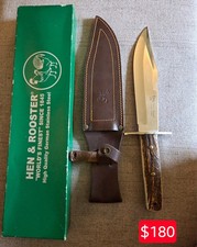 Hen and Rooster  HR -3107 8inc blade knife/sheath in mint condition picture