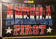 America First Flag FREE USA SHIP Political Party Election Man Cave USA Sign 3x5' picture