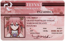 Genshin Impact Id Cards, Yae Miko, Electro Cosplay Collection Card picture