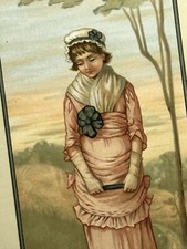 1890s Woman In Pink Dress Victorian Advertising Trade Card Magic Yeast Cakes picture
