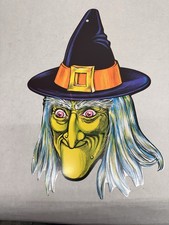 NOS 1973 The BEISTLE Co Witch Die Cut Halloween Decoration 15” x 9.5” #H picture