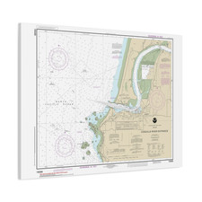 Coquille River & Bandon Oregon Nautical Chart Sailing Map Framed Canvas 40x30 picture