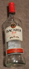 Bacardi 151 Puerto Rican Rum Empty Clear Liquor Bottle 1.0 L Collectible picture