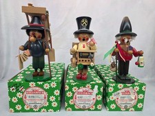 3 Steinbach Incense Smokers In Boxes-Trv Merchant, Clock Peddler, Snuff Seller picture