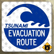 United States tsunami evacuation route marker highway road sign 2012 12x12 picture