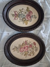 Antique Botanical Flower Print In Oval Frame  picture