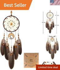 Boho-Chic Brown Dreamcatcher with Citrine Crystal - Perfect Gift for Loved Ones picture