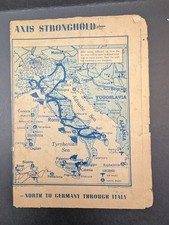 More Way to Attack the AXIS Stronghold North to Germany Through Italy Map VTG picture
