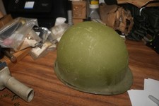 WWII rear seam swivel bale stainless rim M1 helmet  heat  #609  RSSS33 near mint picture