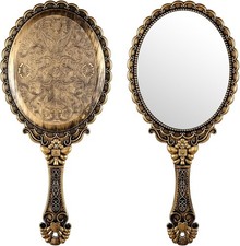 Vintage Hand Mirrors with Handle, Vanity Handheld Makeup Mirror Elegant Handle M picture