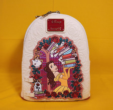 Loungefly Disney Beauty and the Beast Belle Books Magnetic Door Mini Backpack picture
