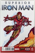 Superior Iron Man 1 - Blank Sketch Variant Cover w/Original Art by J Casale COA picture