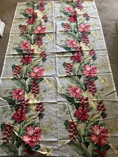 Vintage 2001 Trendtex Fabric Textured Faux Weave Cotton Barkcloth Hibiscus 2 yds picture