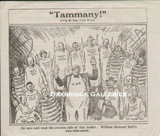Prohibition COMIC CARTOON HANDBILL 1921 Political WILLIAM TAFT  Tamany Yellow picture