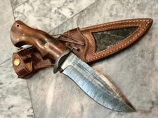 10” Handmade Forged Damascus Steel Fixed Blade Hunting Tom Brown Tracker Knife picture