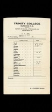 1911 Trinity College AKA Duke University memorabilia, student grade report card picture