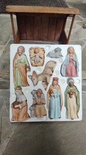VTG Homco 9pc Porcelain Bisque Holiday Christmas Nativity Set #5603 1982 +Creche picture