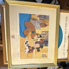 Disney Mickey Mouse “Minnie's Gift” Framed Animation Art Print Signed 1996 picture