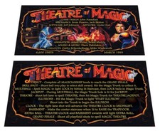 Bally Theatre of Magic Pinball Custom Apron Instruction Cards picture