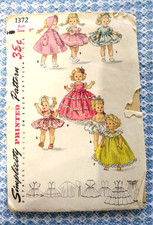 Scarce original 1950s pattern 8-INCH GINNY DOLL CLOTHES dress coat hat + picture