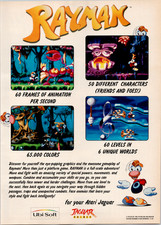 Rayman Atari Jaguar Ubi Soft 1995 Vintage Video Game Poster Promo Print Ad picture
