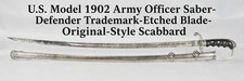 US M1902 Army Officer Sword Defender Etched Blade Scabbard WWI Era Rough picture