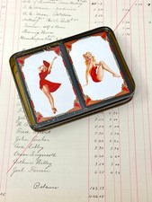 Alberto Vargas 1943 Esquire Pinup Playing Cards Reissue 1987 Rare Tin Box C10 picture