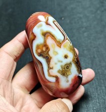 TOP 176 g Natural Polished Silk Banded Lace Agate Crystal Madagascar X163 picture