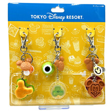 Tokyo Disney Resort Food Keychains Set Mickey Mike Wazowski Set of 3 picture