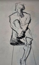 Vintage Jeffrey Jones Original Fine Art Figure Study 
