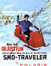 Vimtage Polaris Sno-Traveler Sales Ad Brochure Vintage Photograph Print 8.5x11