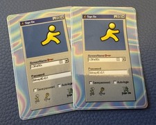 Lot 2 VINTAGE AOL Instant Messenger Windows Advertising Glossy Promo Sticker picture