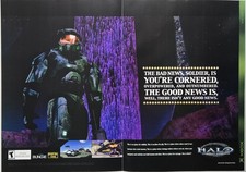Halo 2001 Combat Evolved Xbox Vintage Print Ad Gaming Art Game Room Mancave VTG picture