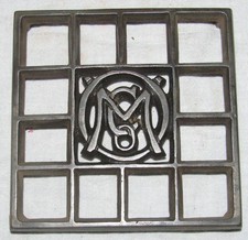 Vintage Ober Manufacturing Company O.M.Co. Cast Iron Square Trivet 4.75