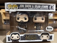 Funko Pop Game of Thrones Jon Snow & Bran Stark 2 Pack BAM Exclusive Box Wear picture