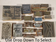 Vtg Wood Copper Metal Letterpress Advertising Printing Press Block COMBO BUNDLE picture