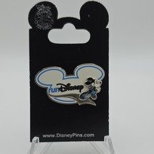 Disney Parks WDW RunDisney Mickey Mouse Ear Hat Blue Single Pin Authentic picture