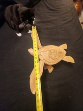 Large Wooden Hand Carved Sea Turtle (Unfinished) picture