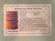 New postcard 4x6 Moravian Spice Cookies North Carolina 50 States Famous Recipe picture