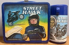 1984 Aladdin Street Hawk Metal Lunchbox & Thermos picture